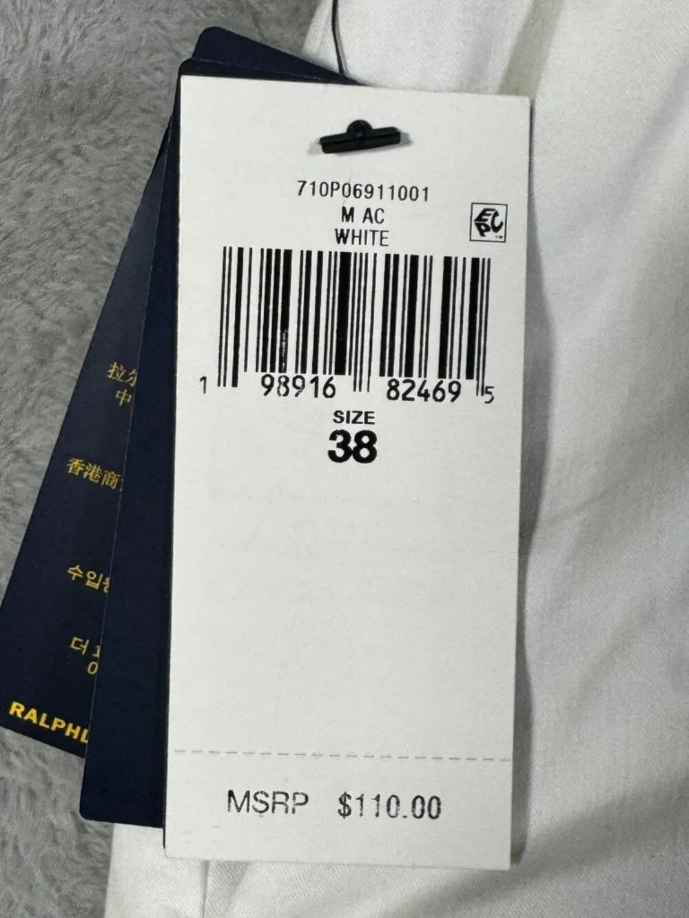 Polo Ralph Lauren Shorts Mens 38 White Norwich Straight Fit Stretch Chino $110